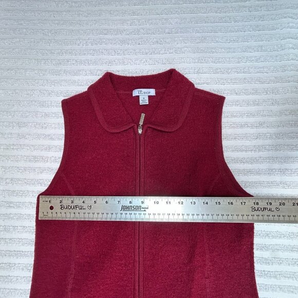 The TOG Shop Womens Small Full Zip Sweater Vest Wool Collared Red Lightweight - Picture 5 of 10